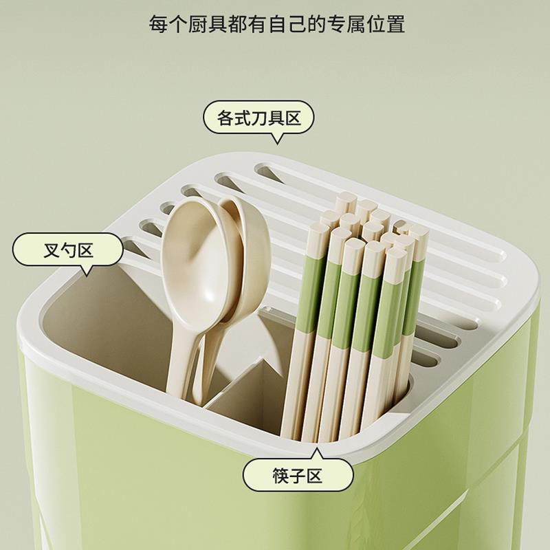 高顏值多功能筷子筒瀝水防黴刀架廚房專用筷籠臺面置物架大號筷簍