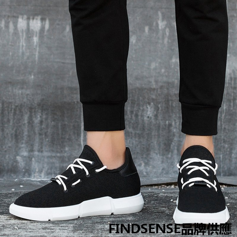 FINDSENSE品牌 四季款 新款 日本 男 高品質 個性 內增高 舒適 橡膠底 運動 跑步鞋 休閒鞋 潮流鞋子