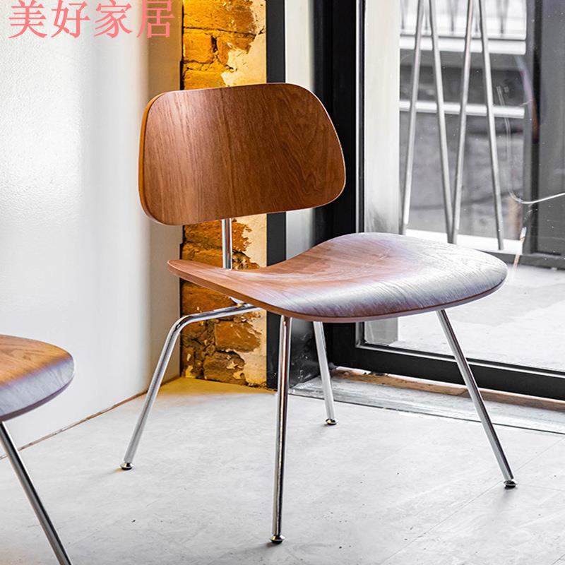 可開發票 免運 北歐中古ins咖啡廳奶茶店實木椅子蘋果椅韓國設計師家用靠背餐椅