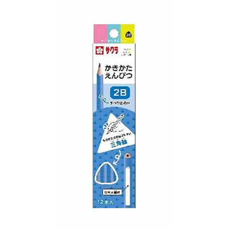 大賀屋日本製櫻花鉛筆B 2B 小學生專用防滑鉛筆12入三角鉛筆六角鉛筆好