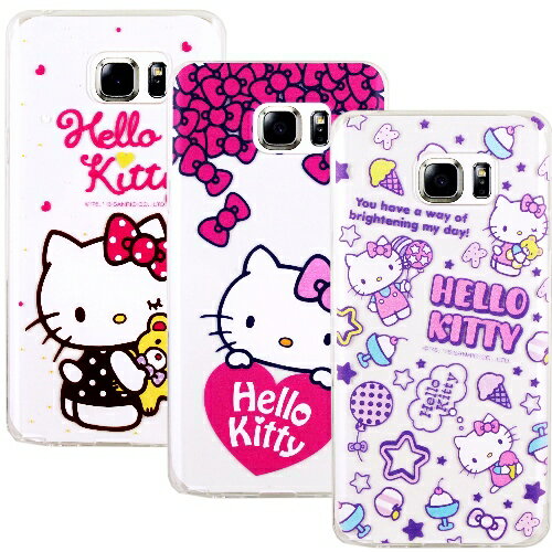 【Hello Kitty】Samsung Galaxy Note 5 彩繪透明保護軟套 1