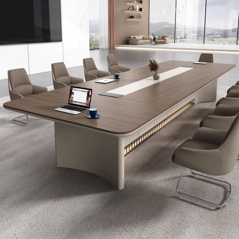 會議桌條形簡約大型現代老板桌椅組合會議室長條辦公桌長方形