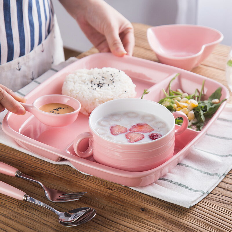 創意快餐盤陶瓷日式分格盤兒童餐盤水果盤早餐盤一人食套裝
