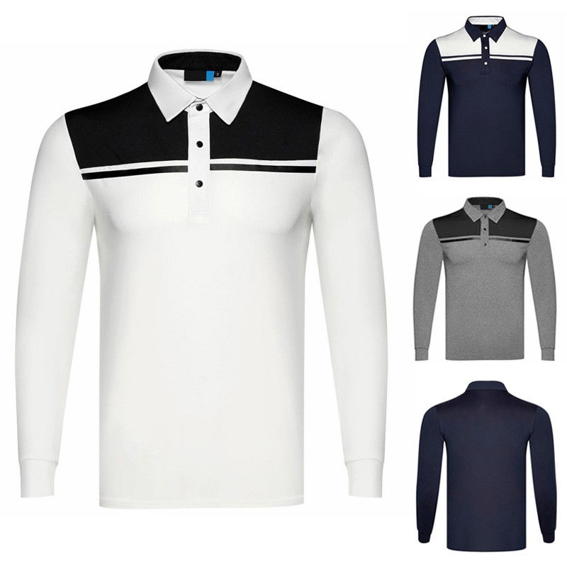 【元素運動】高爾夫服裝男戶外運動防曬Polo衫golf衣服長袖透氣速幹彈力上衣