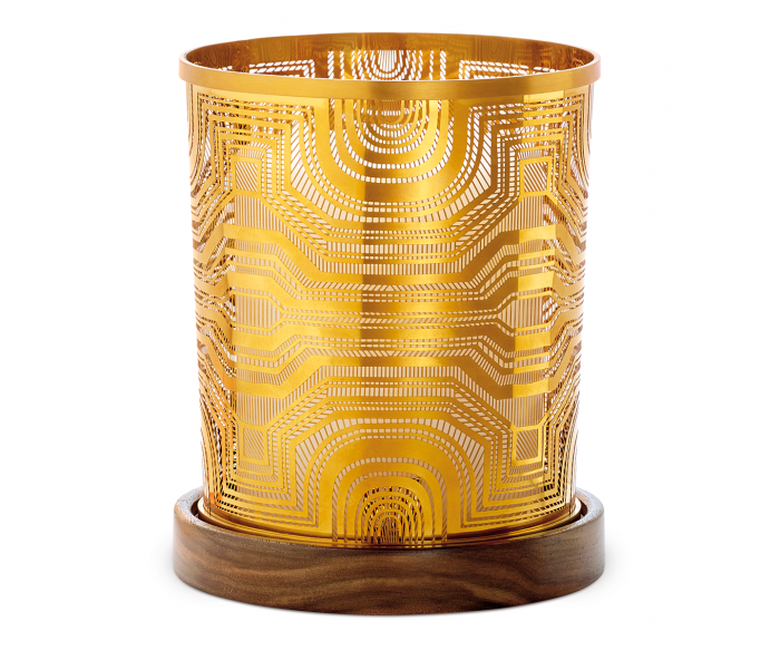 DIPTYQUE巴西耳黃銅燭罩金色幾何木製蠟燭台Basile candle holder