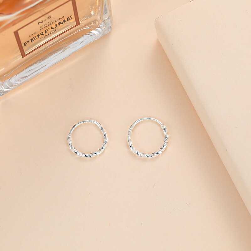 925純銀耳環年新款潮時尚個性素銀耳釘耳扣防過敏耳飾