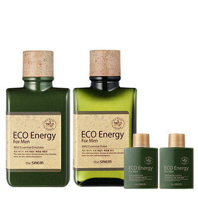 韓國the SAEM Eco Energy 男士溫和基礎護膚組150ml+150ml+30ml+30ml Eco Energy For Men Mild 2 SKU Basic Skin Care Set【辰湘國際】