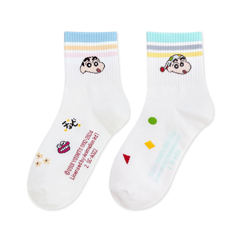 蠟筆小新長襪 小新中統襪 台灣製長襪 百搭韓系襪 女長襪 女中筒襪【旺達棉品】SC-A323