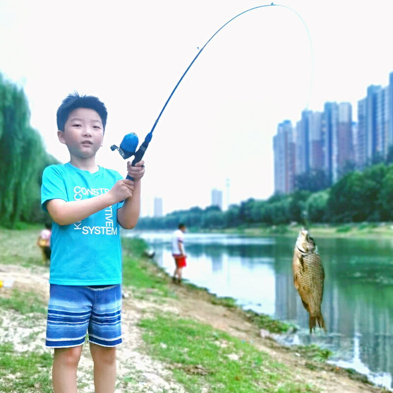 迷你兒童魚竿小孩專用路亞組合全套裝初學者男孩超短便攜海釣魚竿