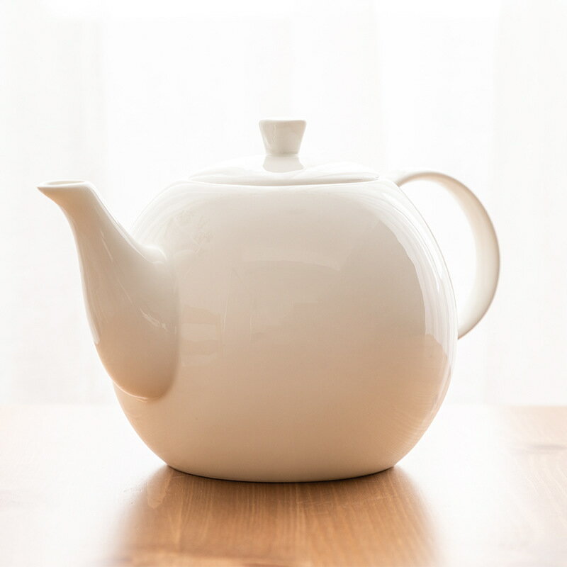 優樂悅~批發純白陶瓷大號高溫泡茶壺過濾冷水壺骨質瓷咖啡壺家用茶壺茶具手沖壺 茶壺