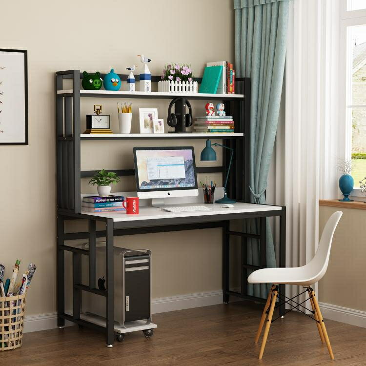 電腦桌台式桌家用學生寫字台學習桌書桌書架組合一體桌子簡約臥室 樂樂百貨