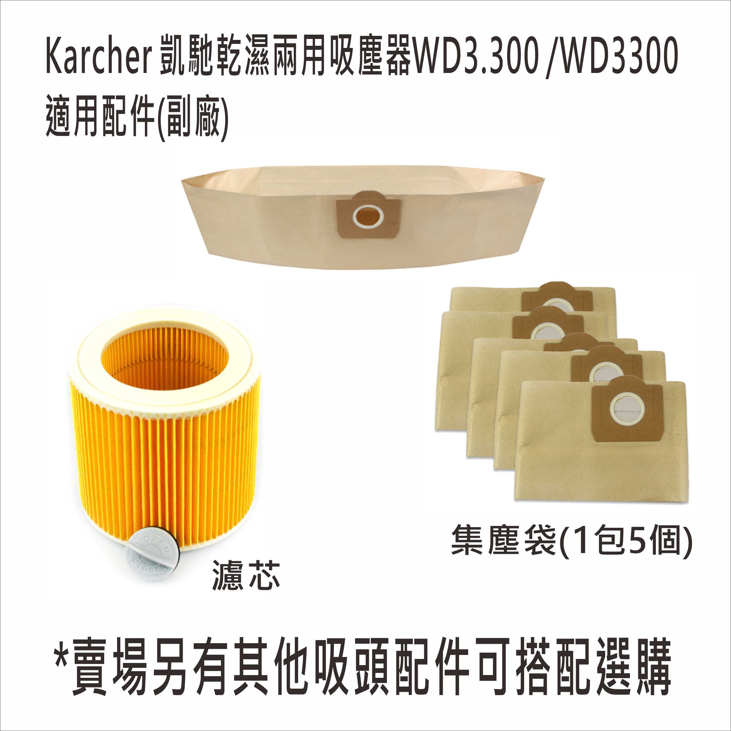 德國KARCHER凱馳乾濕兩用吸塵器濾心/濾網 WD3.300/WD3300 台灣現貨 副廠 居家達人MF011