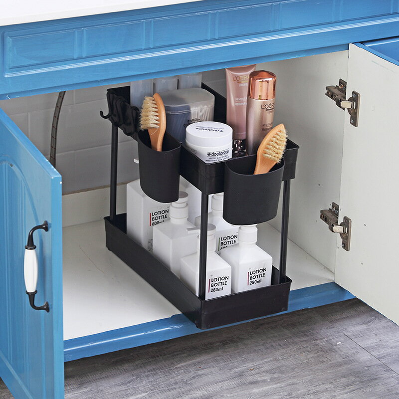 2層下水槽置物架多功能廚房收納架櫥櫃架廚房櫃颱收納架