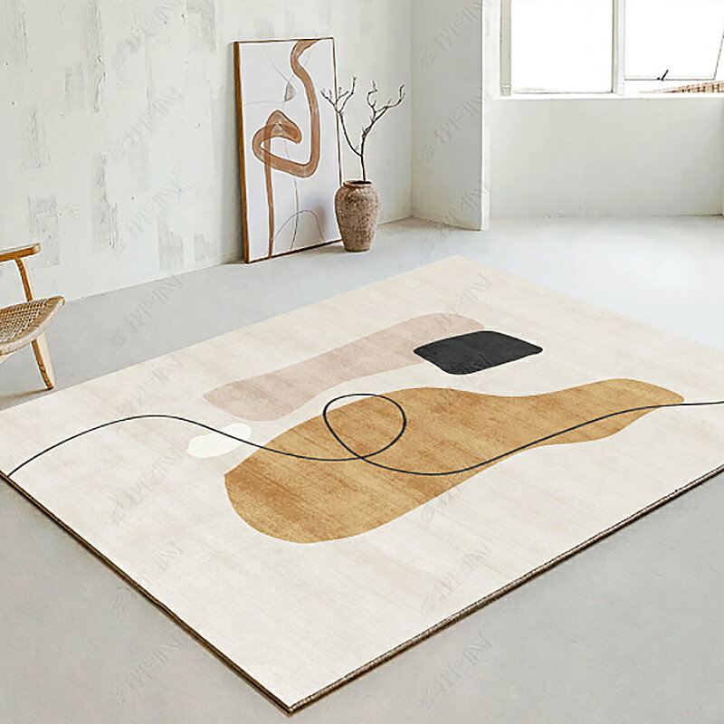 北歐地毯客廳沙發茶幾毯簡約風ins大面積房間耐臟臥室床邊毯地墊