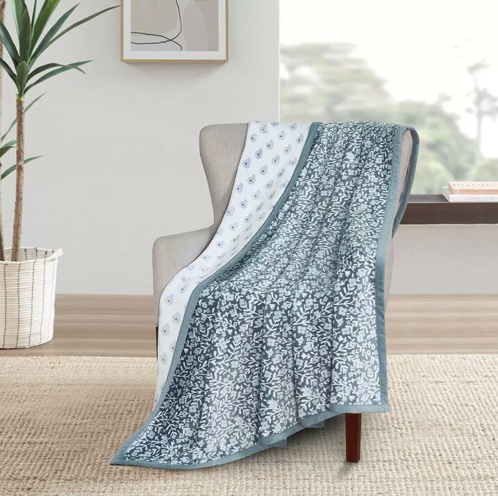 Fraiche Maison 印花舒適毯 藍