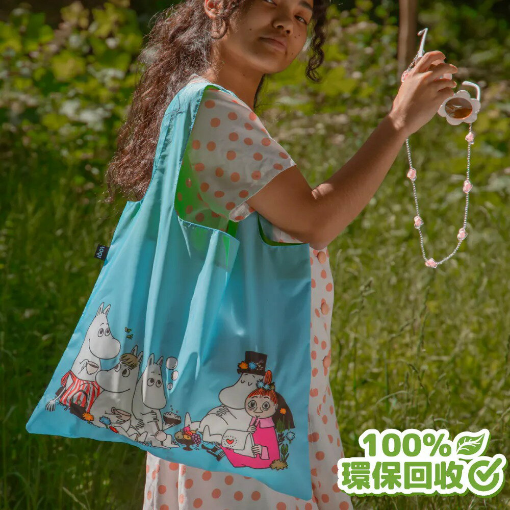 LOQI MOOMIN嚕嚕咪 野餐 春捲包 購物袋 手提袋 環保袋 肩背袋
