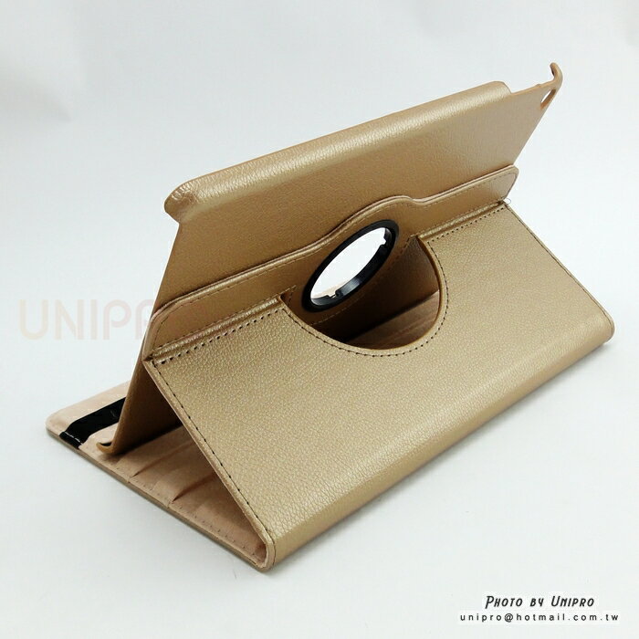 【UNIPRO】iPad Air2 360度 荔枝紋 旋轉 奢華高貴 支架 保護套 休眠喚醒 iPad6