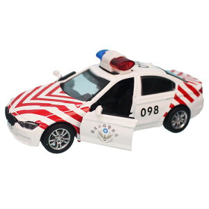 國道警車 聲光迴力合金警車 (紅白轎車)/一個入(促220) D618 警察車 ST安全玩具-生ST9663