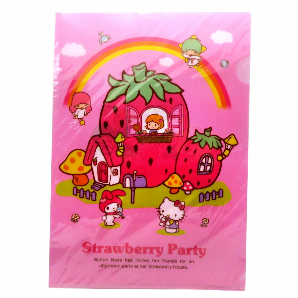 asdfkitty三麗鷗草莓屋A4資料夾/文件夾/L夾/檔案夾-日本正版商品