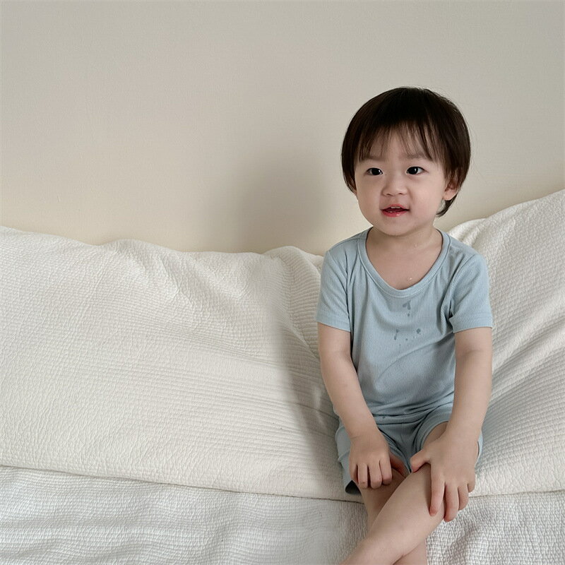 嬰兒家居套裝韓版童裝2024夏季新款男女寶寶居家衣服