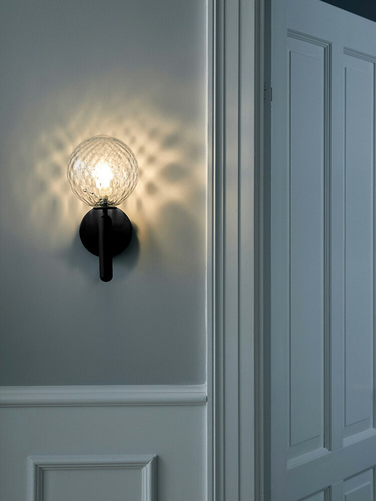 輕奢壁燈北歐金色玻璃樓梯墻燈創意客廳壁燈現代簡約臥室床頭燈