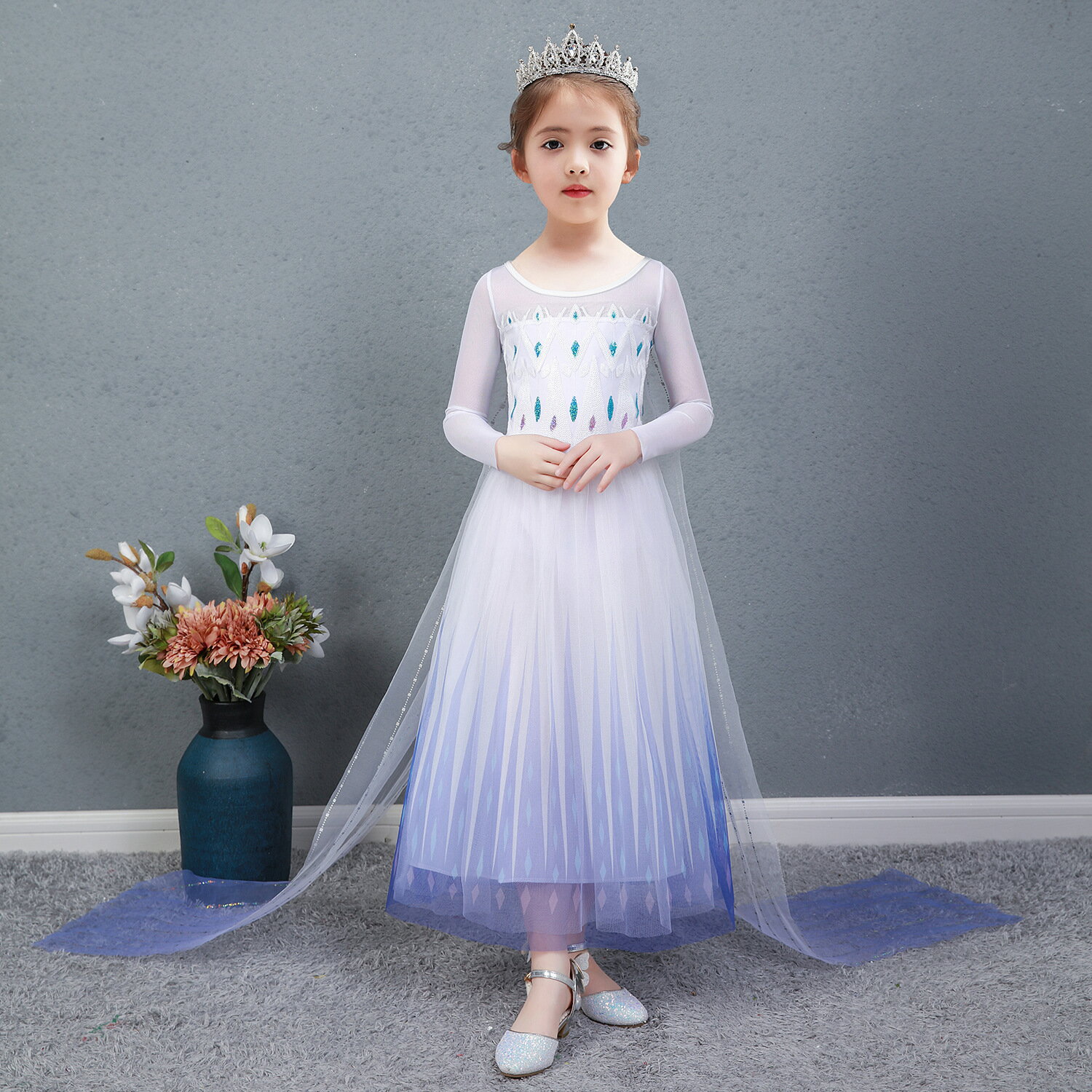 新款連衣裙子女童艾莎公主裙夏季冰雪奇緣兒童禮服裙