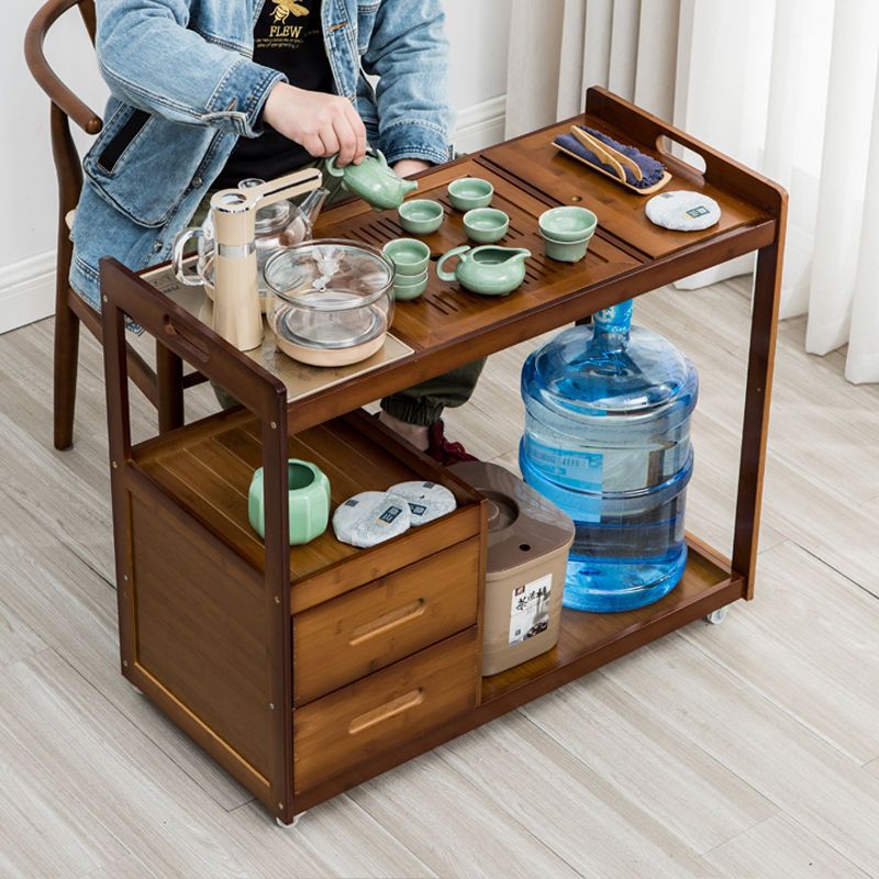 茶水櫃/茶水桌/茶桌/茶几/茶櫃 移動茶臺實木茶桌帶輪茶幾客廳家用茶水櫃功夫茶具套裝燒水壺一體