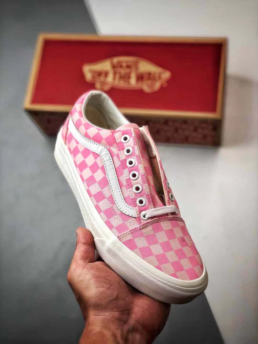 Vans Old Skool 蜜桃粉棋盤格  男女鞋