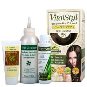 《小瓢蟲生機坊》洛特綠活染髮劑VitalStyl - 染髮劑5N淺棕黑(植物染)