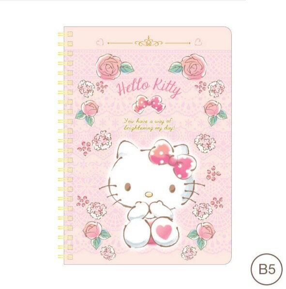 【震撼精品百貨】Hello Kitty 凱蒂貓~日本Sanrio三麗鷗 KITTY B5線圈筆記本-花朵*24818