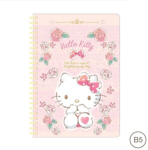 【震撼精品百貨】Hello Kitty 凱蒂貓~日本Sanrio三麗鷗 KITTY B5線圈筆記本-花朵*24818