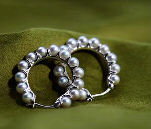 DIY珍珠配件 S925純銀多珠款珍珠戒指空托 小清新耳圈手工半成品