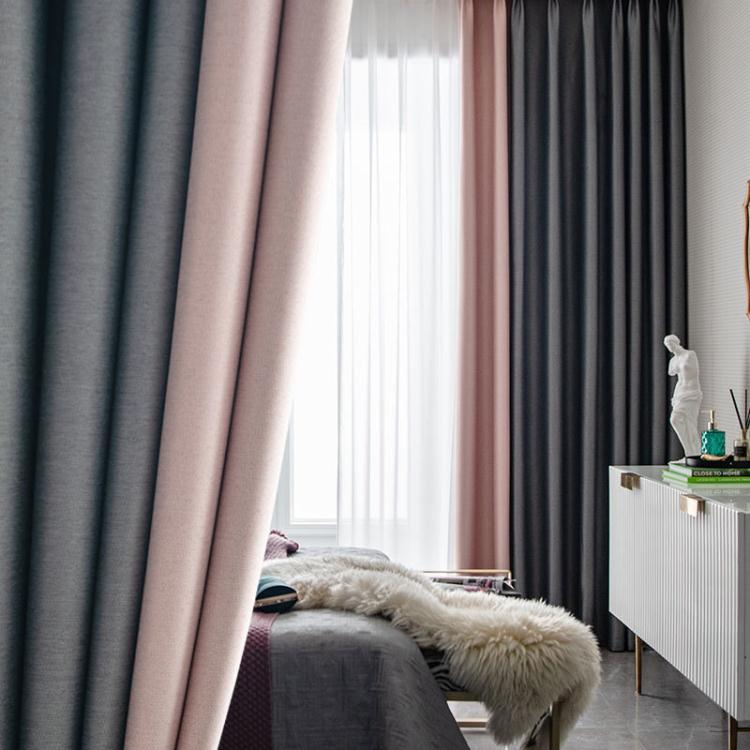 臥室加厚窗簾遮光北歐家用拼接成品現代簡約定制陽臺客廳飄窗新款❀❀城市玩家