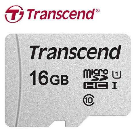 Transcend 300S 16G Micro-SDHC U1 C10 記憶卡 含轉卡-富廉網