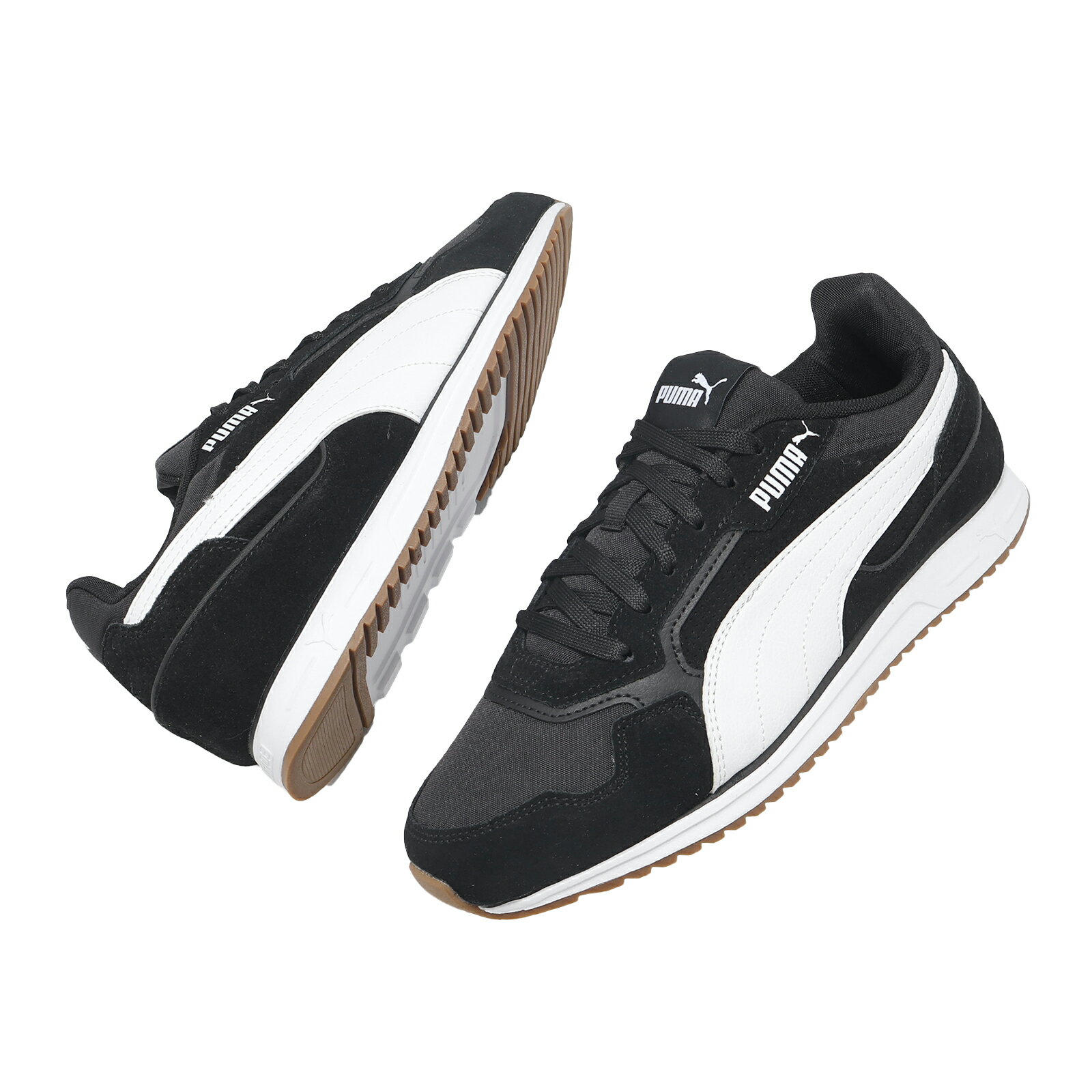 Puma 休閒鞋 Softride ST Miler SD 男鞋 女鞋 黑 白 麂皮 復古 402667-01 5