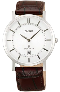 ORIENT 東方錶 SLIM系列超薄簡約石英錶(CGW01SL)-38mm-銀白面皮革【刷卡回饋 分期0利率】