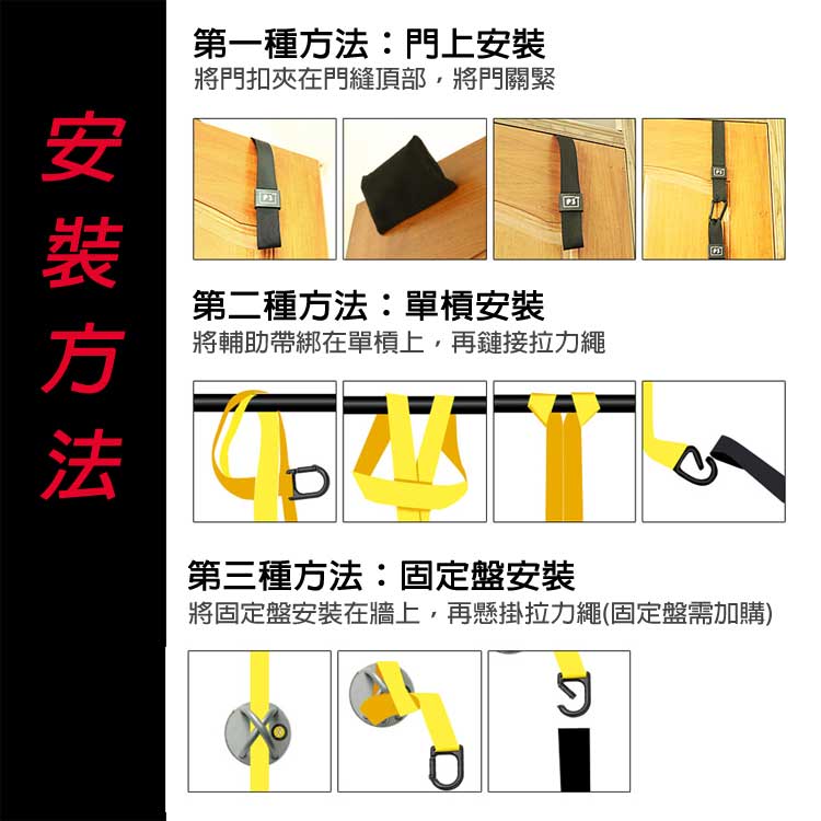 TRX訓練帶 懸掛式訓練繩 P3 競技版 懸吊系統 拉力繩 可搭配瑜珈 伏地挺身 全身雕塑 訓練核心肌群 INS668 8