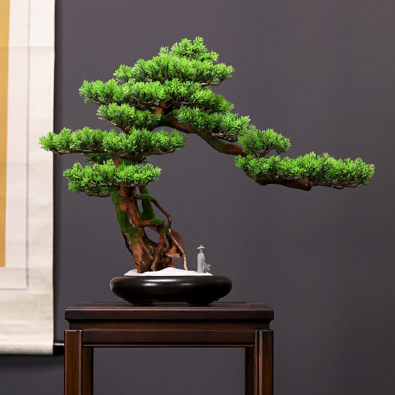 優樂悅~室內模擬綠植盆景客廳迎客松植物盆栽玄關假樹桌面微景觀裝飾擺件
