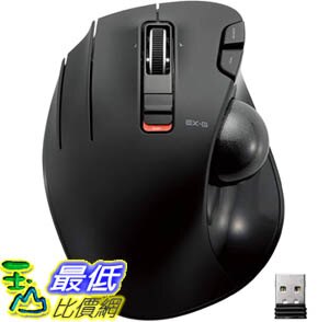 3美國直購] 左手滑鼠 ELECOM M-XT4DRBK Wireless Trackball mouse for Left-Handed, EX-G series L size 2.4GHz 6 buttons Black T1