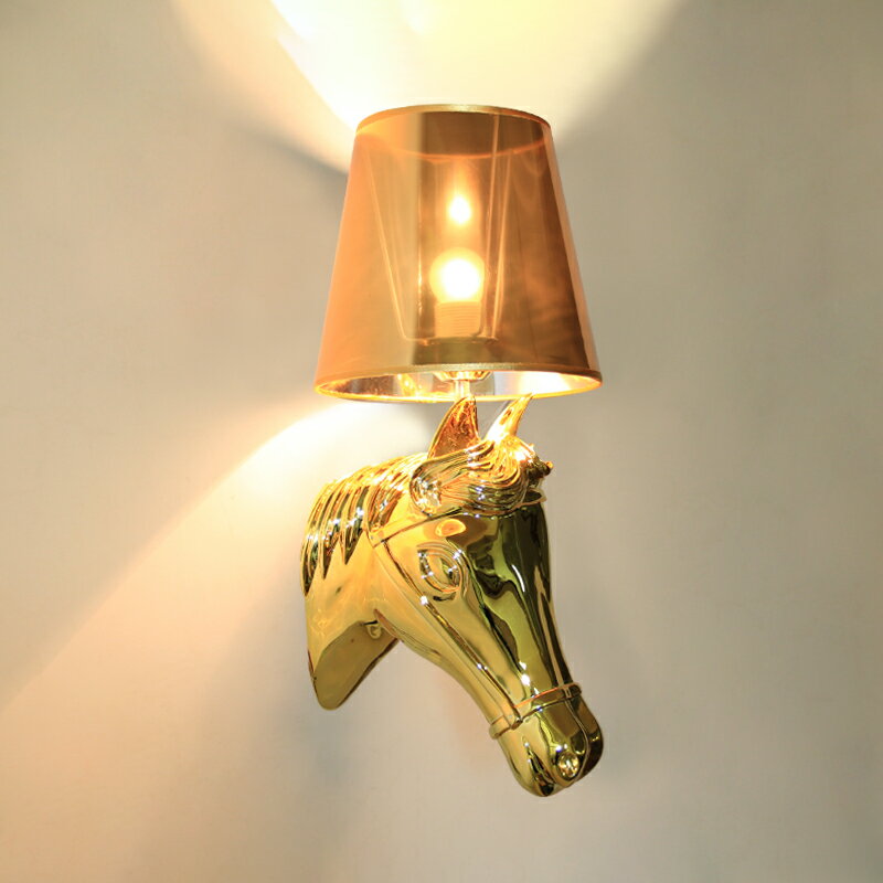 馬頭壁燈創意個性臥室床頭燈客廳過道酒吧KTV酒店藝術動物造型燈