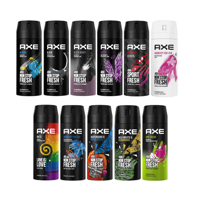 AXE 戰斧 男士體香噴霧 150ml 摩洛哥 黑夜騎士 冰河 炫金 狂野大地 體香 噴霧 附發票現貨 ｜滿額領券最高現折$200⚡專櫃保養美妝 品牌香氛 美的三次方【心心哈德】