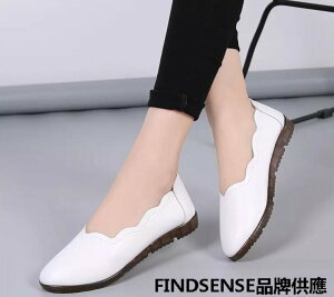 FINDSENSE品牌 四季款 新款 日本 女 高品質 個性 百搭 真皮 舒適 純色小皮鞋 休閒鞋 潮流鞋子