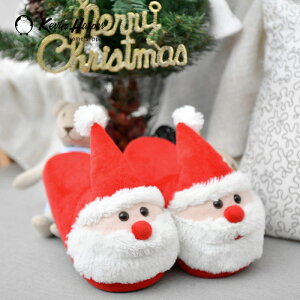 圣誕老人居家兒童棉鞋室內家居可愛兒童棉拖鞋 冬季卡通保暖棉拖1入