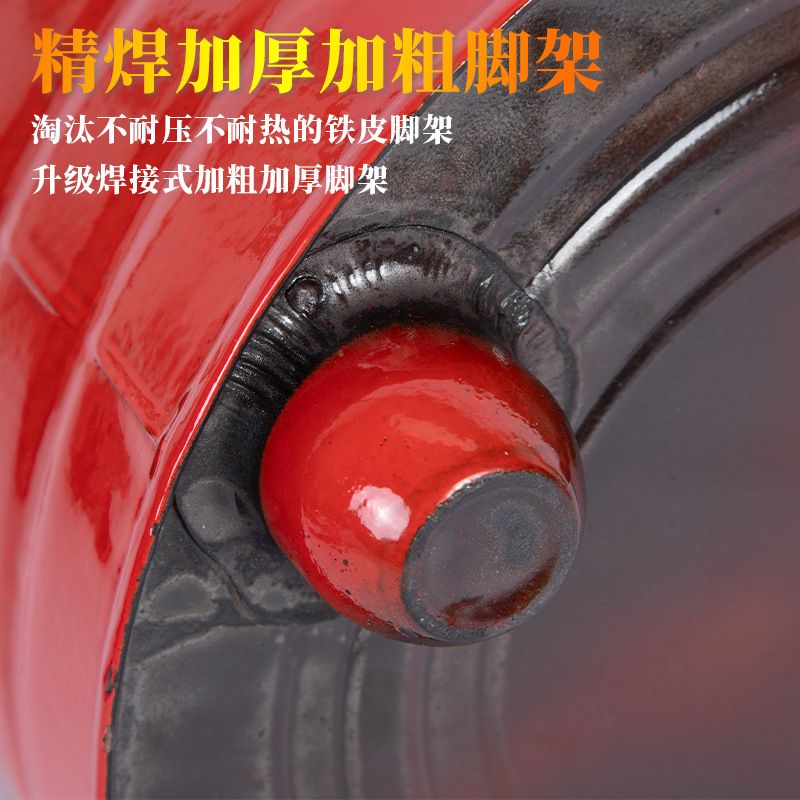 燒紙桶燒金桶 聚寶盆家用搪瓷桶紅桶耐高溫不怕燒升級加厚燒金桶元寶火盆鐵桶 3