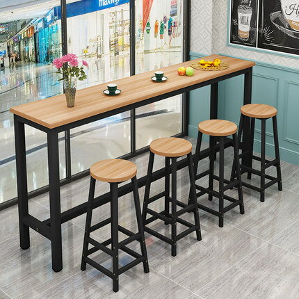 吧台桌家用高腳桌餐廳咖啡奶茶店桌椅小陽台桌長條桌窄酒吧桌靠牆【MJ11973】