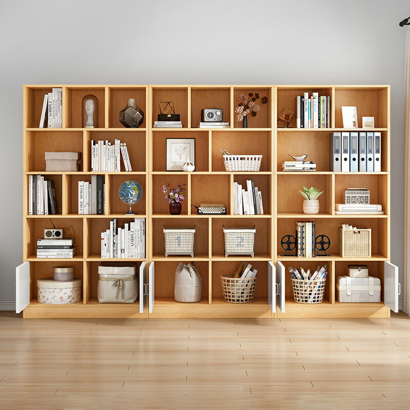 書架落地置物架簡易客廳收納儲物格子柜臥室靠墻家用簡約現代書柜