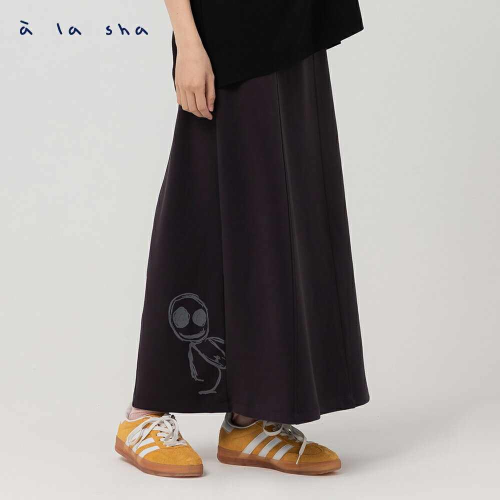 a la sha 阿財探頭印花A字裙 1
