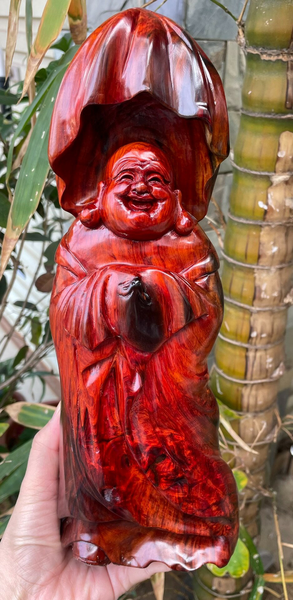 整木手工雕刻 大紅酸枝紅木彌勒佛 酸枝木一團和氣佛