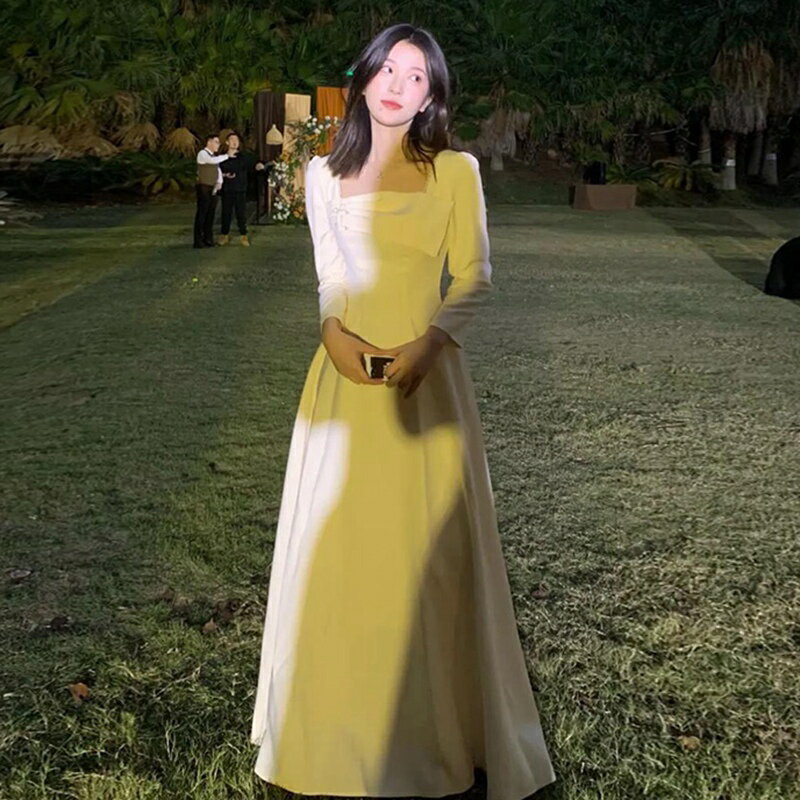 2022年聚會晚禮服長裙法式高階設計感小眾日常名媛輕奢連衣裙子女