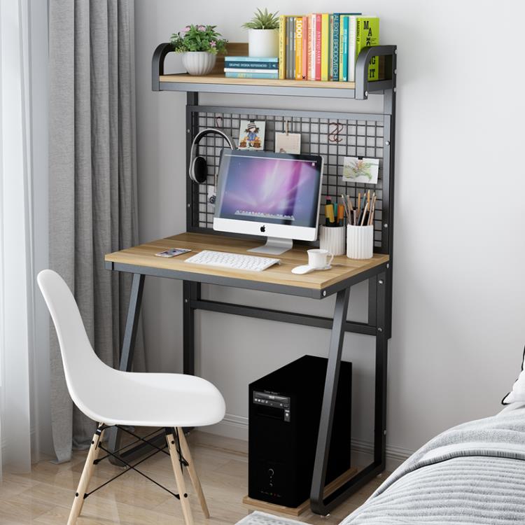 小戶型電腦桌台式家用臥室可行動書桌迷你單人書架一體學生寫字台